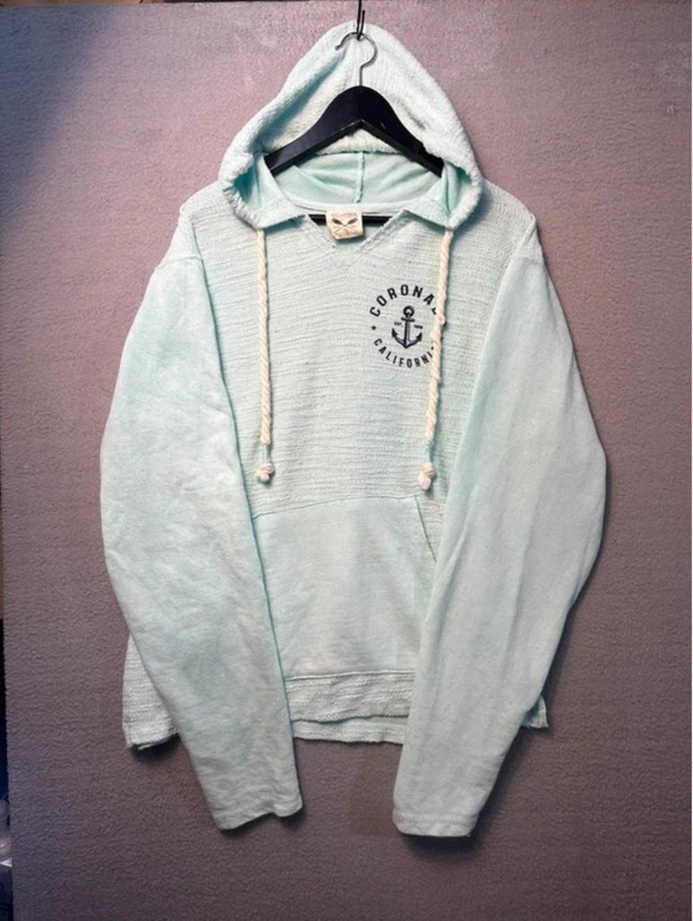 U.S. Vintage Coronado California Hoodie, tagged size XL, Mint Green Anchor Y2K